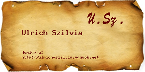 Ulrich Szilvia névjegykártya