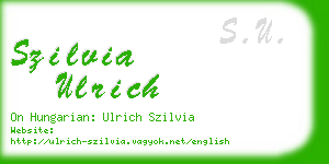szilvia ulrich business card